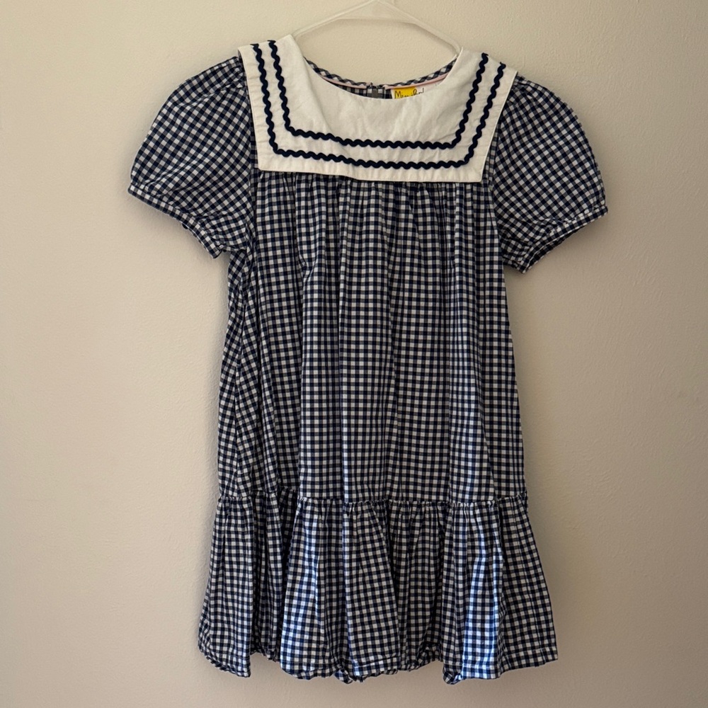 Mini Boden Blue and White Gingham Dress